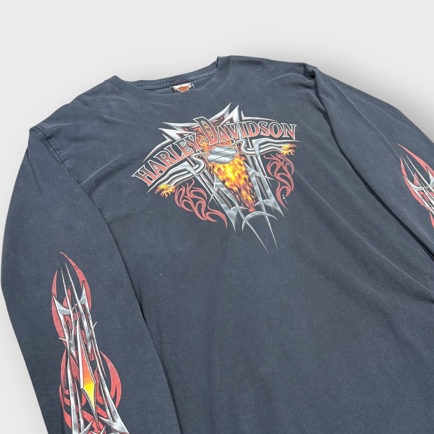 00’s “HARLEY DAVIDSON” flame pattern l/s t-shirt