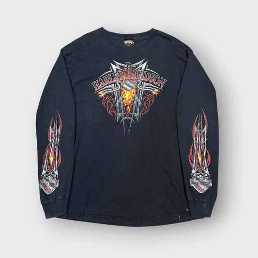 00’s “HARLEY DAVIDSON” flame pattern l/s t-shirt