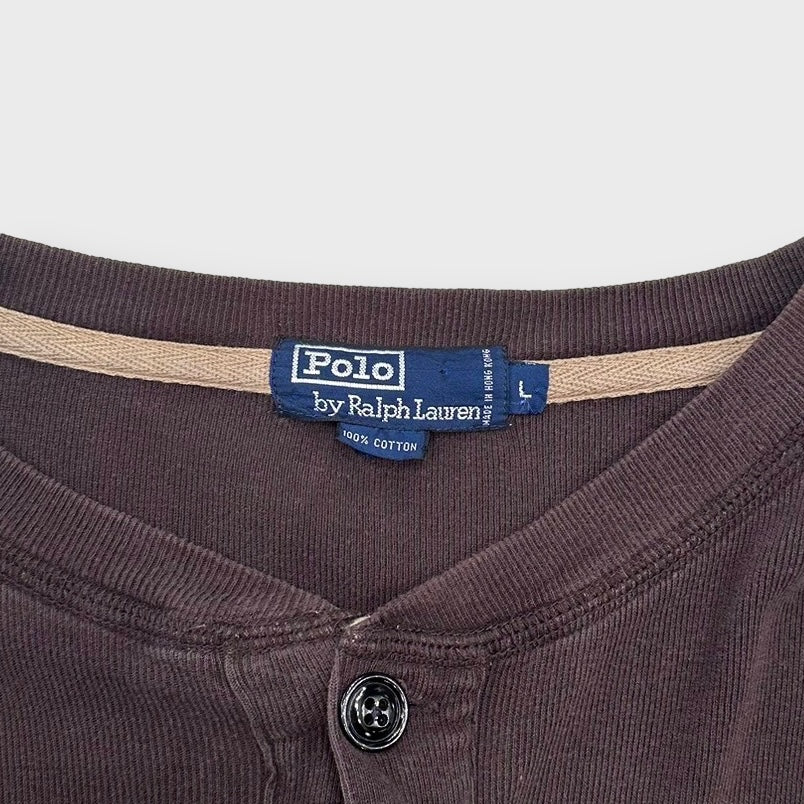 90's "Polo Ralph Lauren" Henry-neck thermal shirt