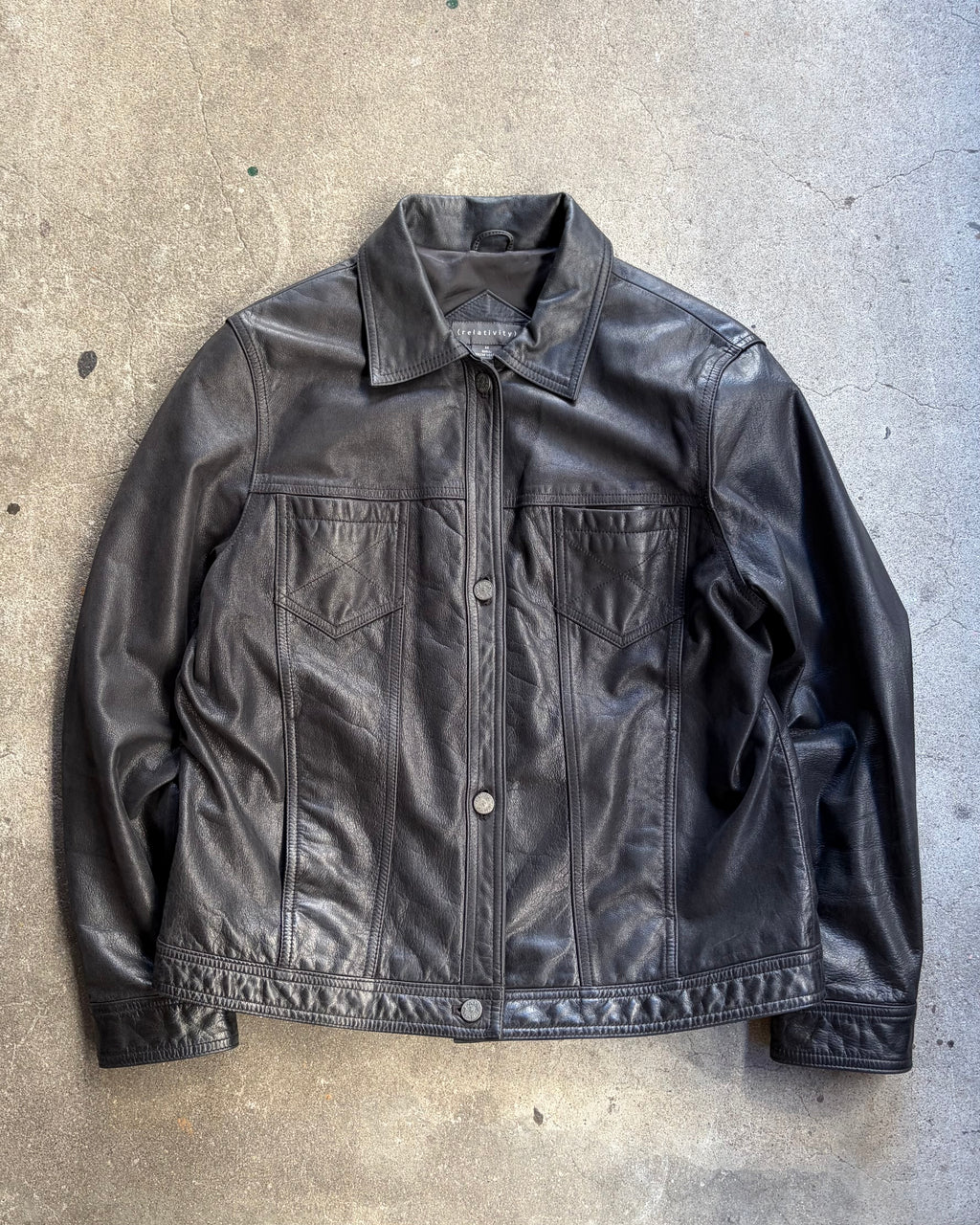90-00’s “relativity”leather jacket medium