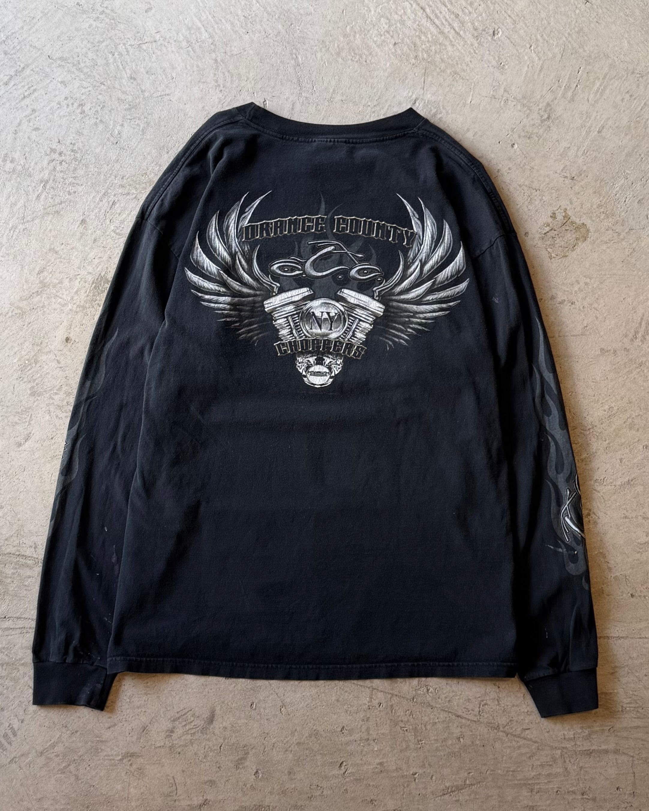 00’s “ORANGE COUNTRY CHOPPERS” l/s t-shirt X-LARGE