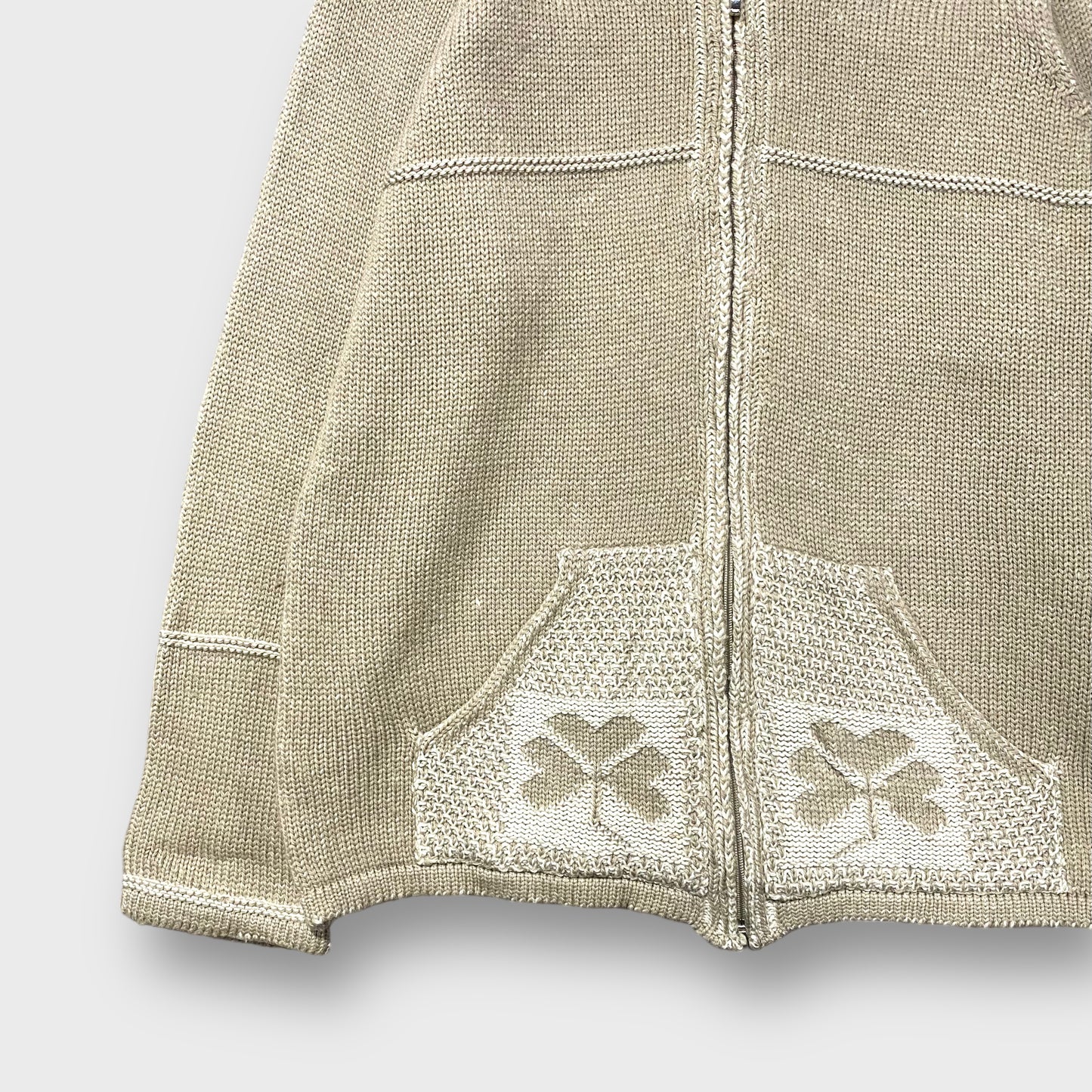 Clover design full zip knit jacket