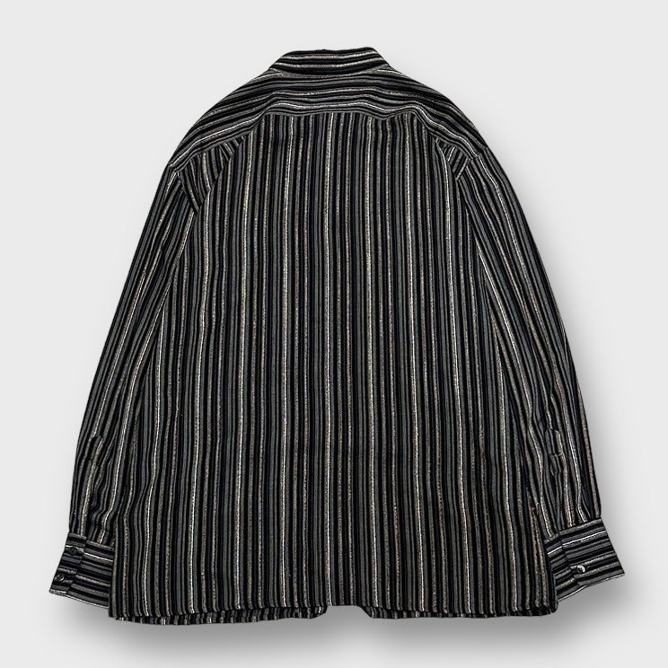 90's "Ross graison" Striped pattern shirt