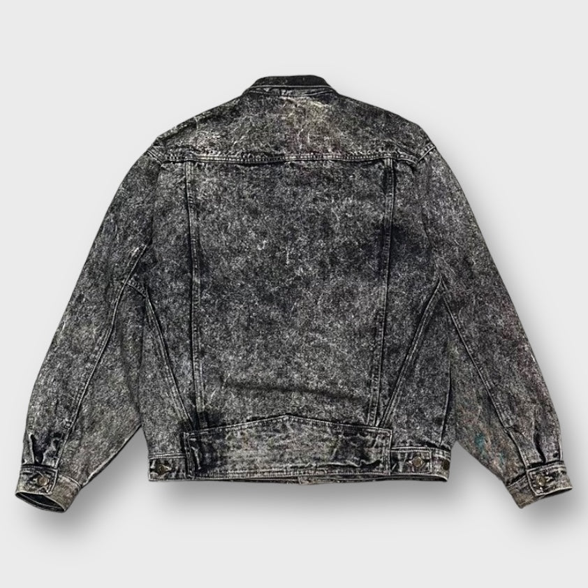 90's Chemical wash black denim jacket