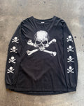 00’s skull design l/s t-shirt x-large