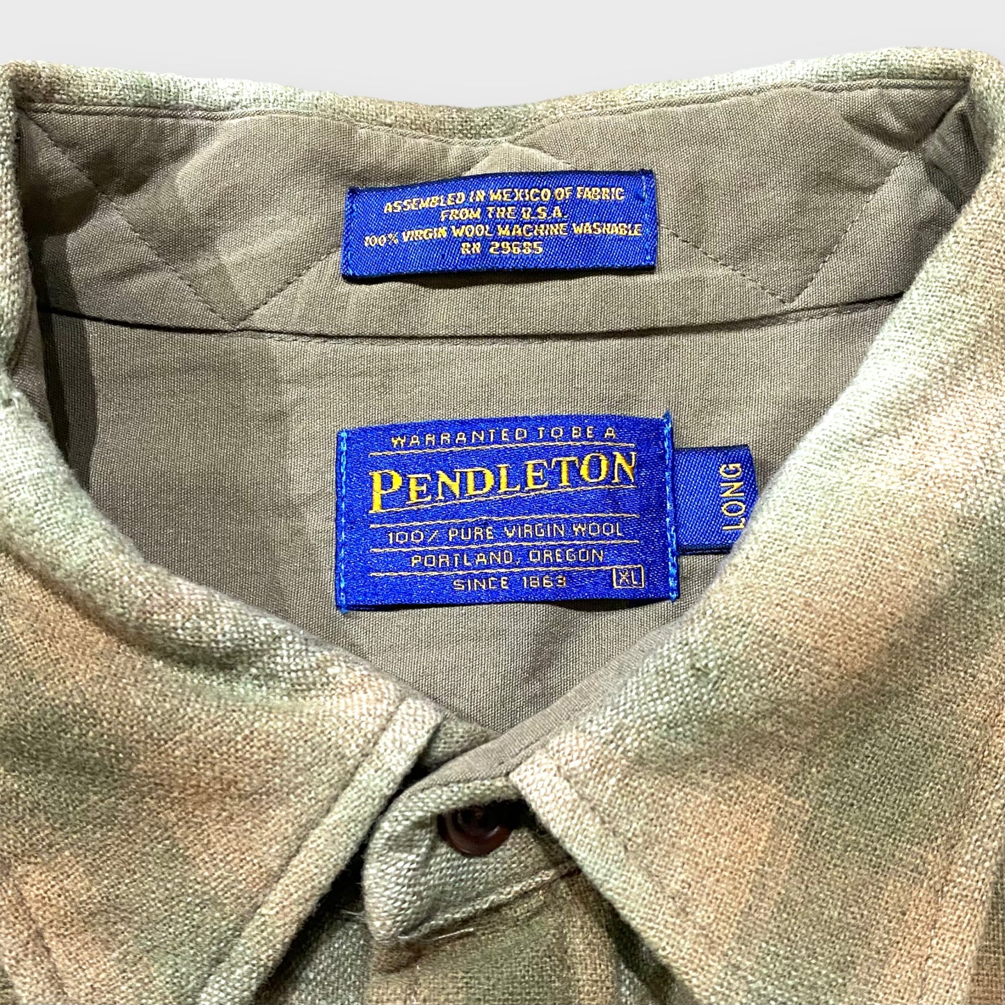90's "PENDLETON" Ombre check pattern western shirt