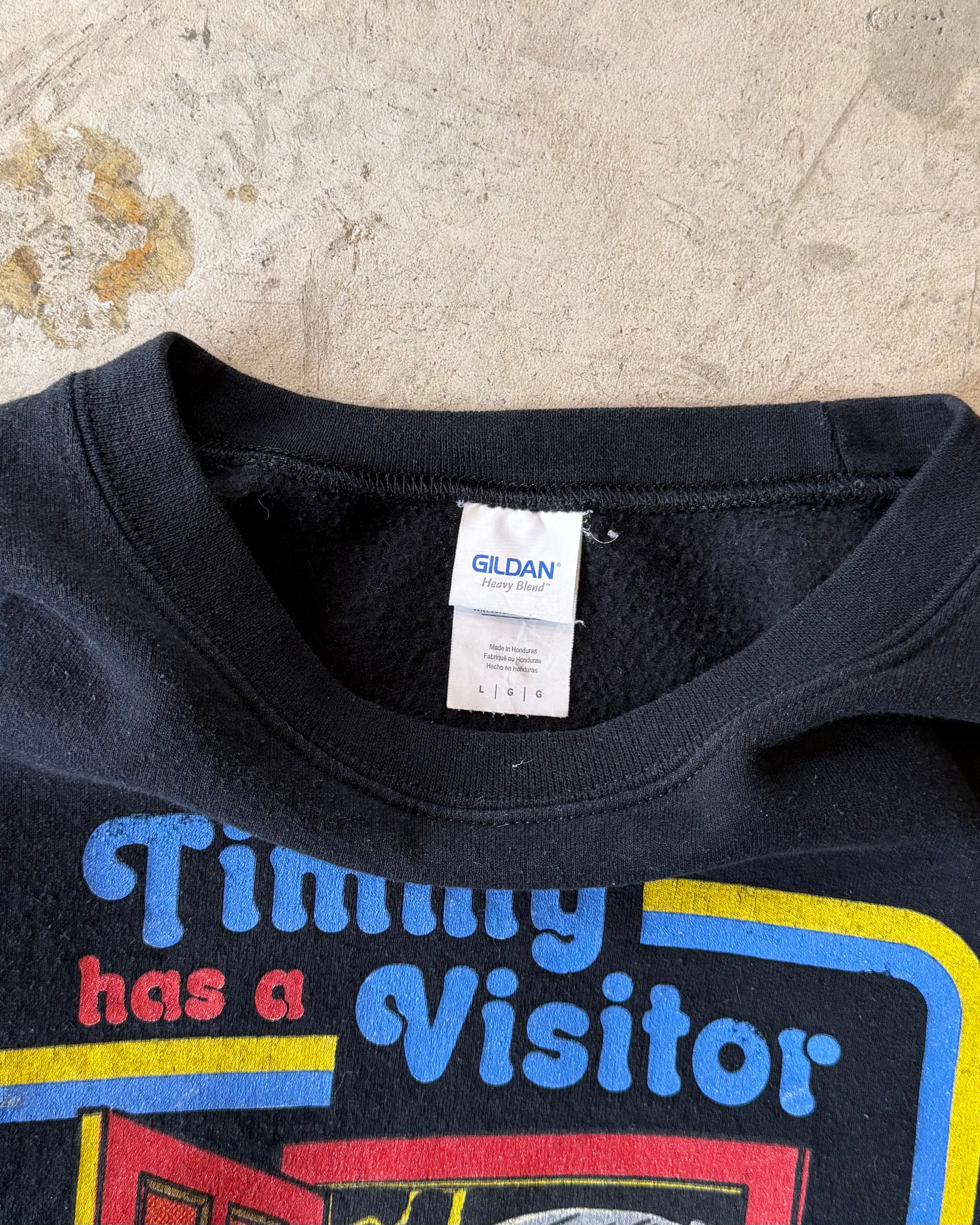 00’s STEVEN RHODES “Timmy has a Visitor” crew neck sweat LARGE