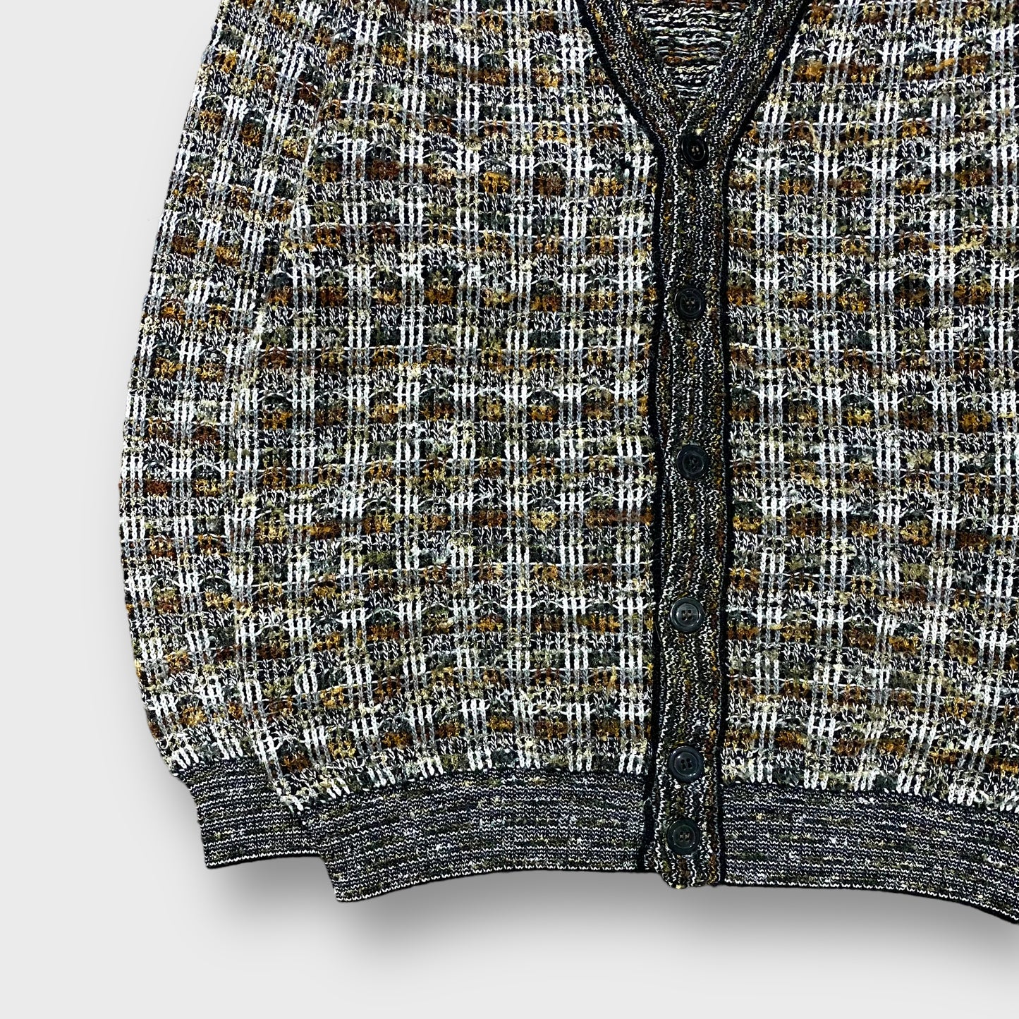 Multi pattern knit cardigan