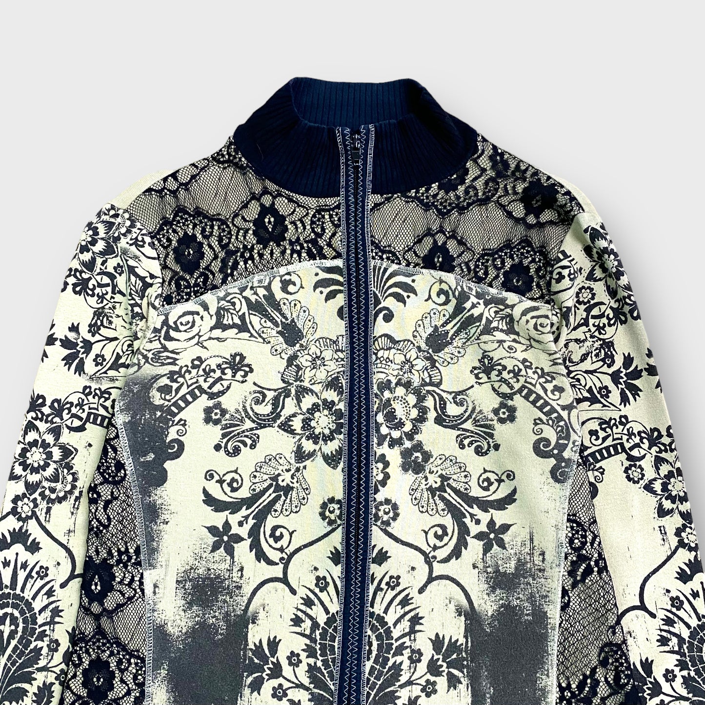 Flower pattern cotton track jacket