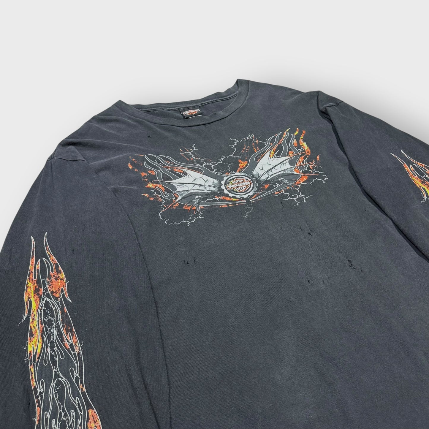 00’s “HARLEY DAVIDSON” flame pattern l/s t-shirt