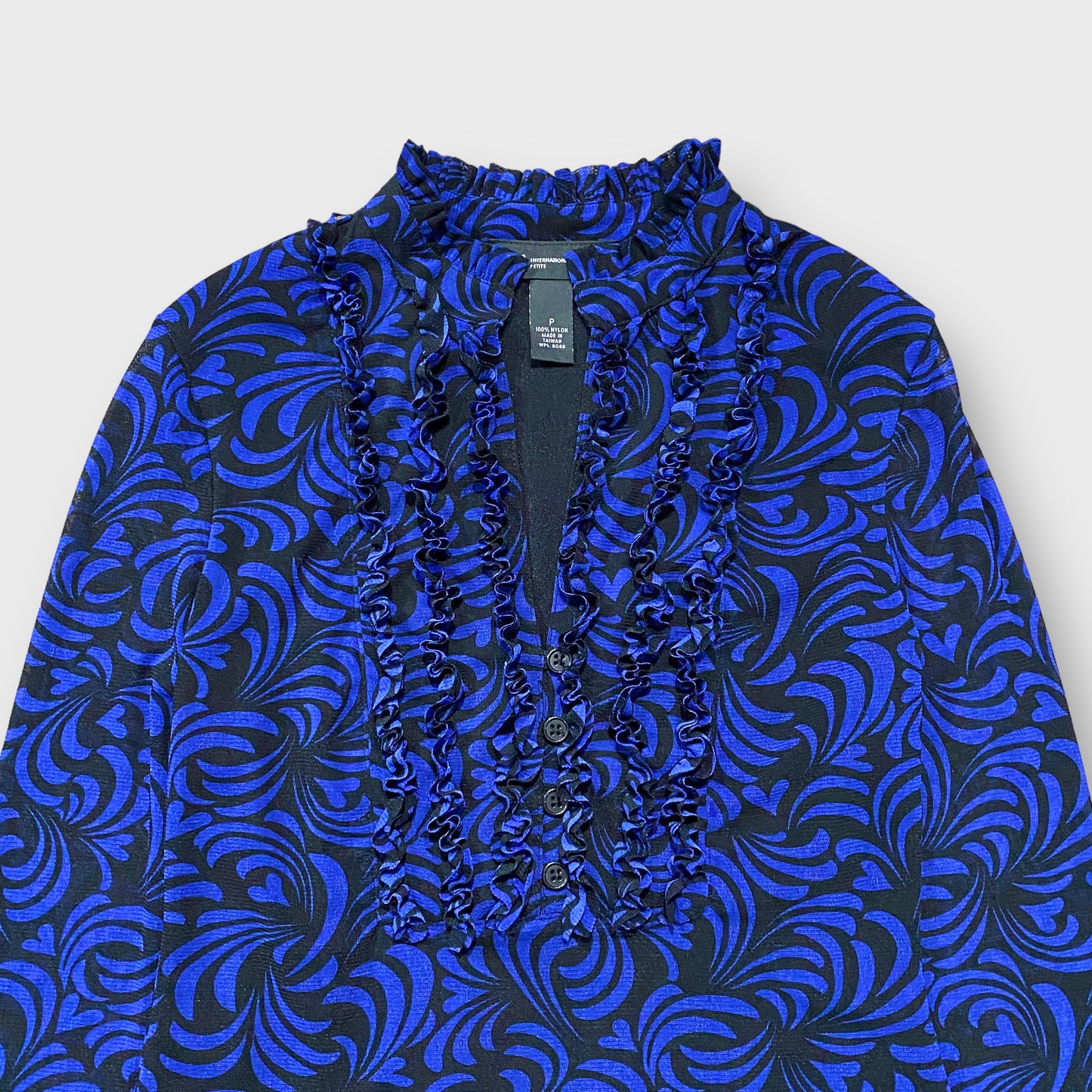 "I.N.C" Pattern frill blouse