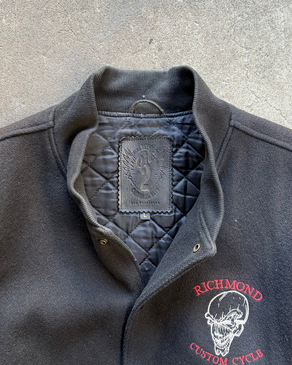 90’s “Mike Reynolds custom”leather stadium jacket large