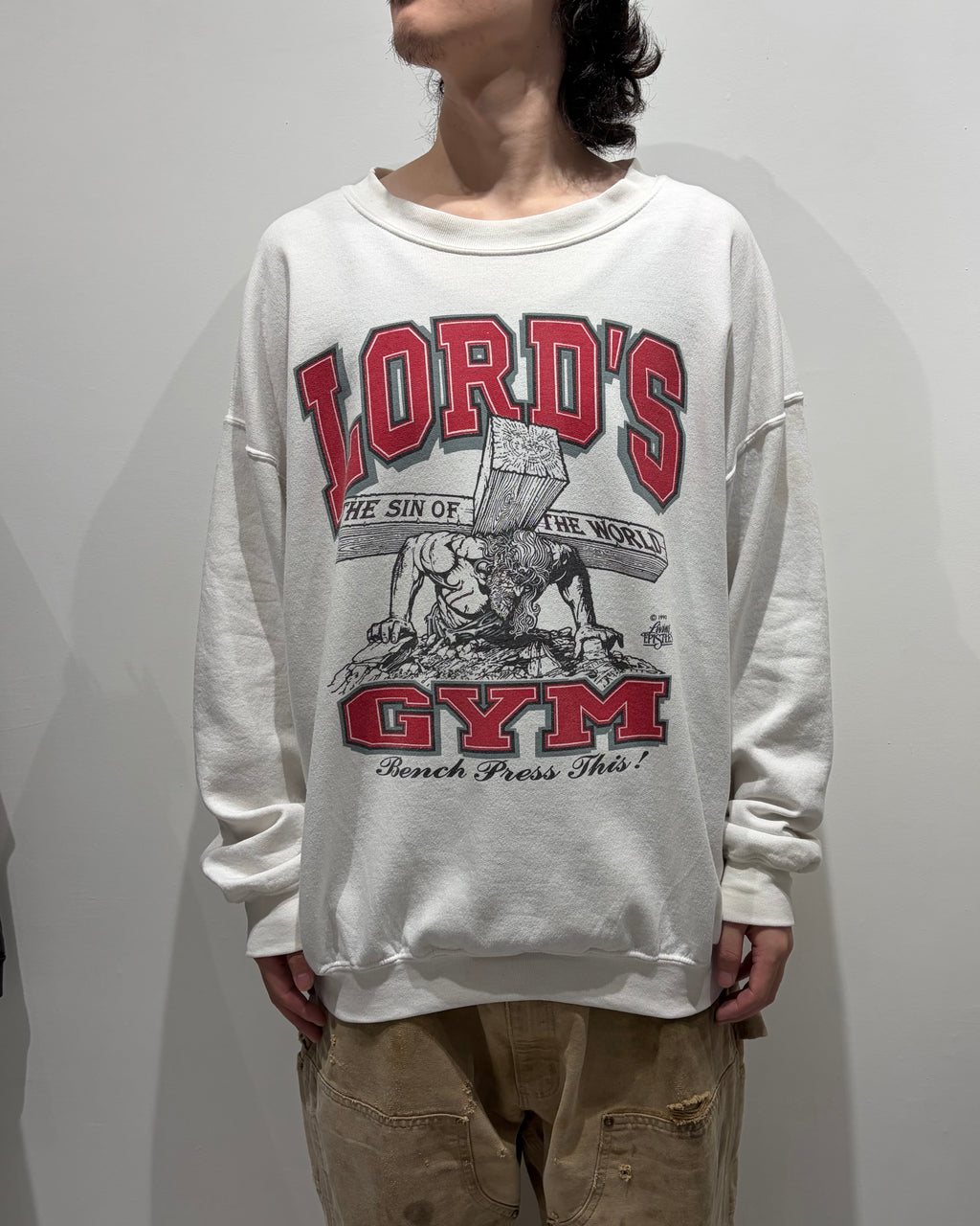 90’s LORD’S GYM “Bench press is！”sweat x-large