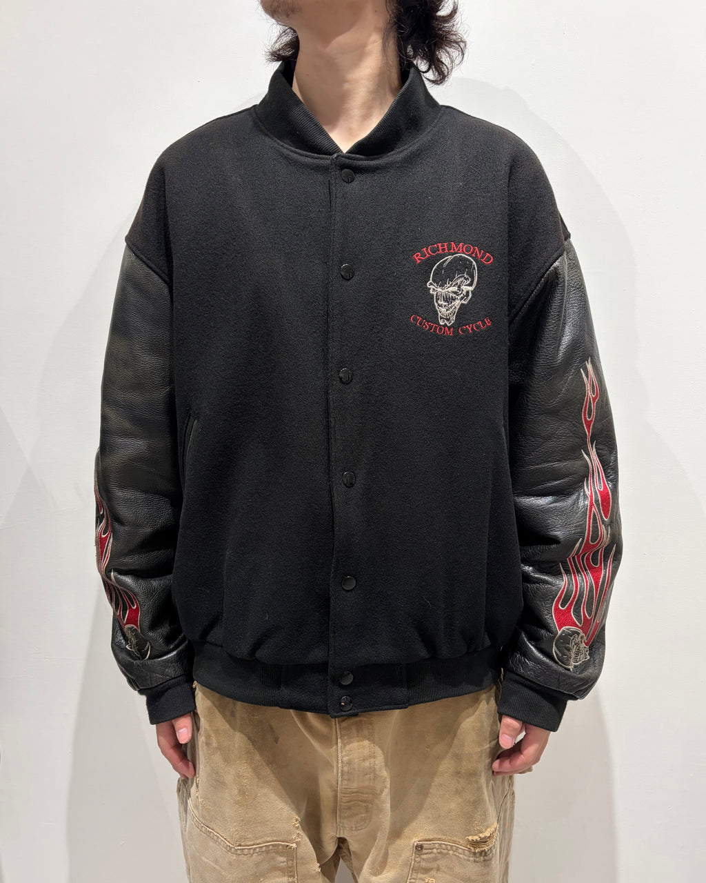 90’s “Mike Reynolds custom”leather stadium jacket large