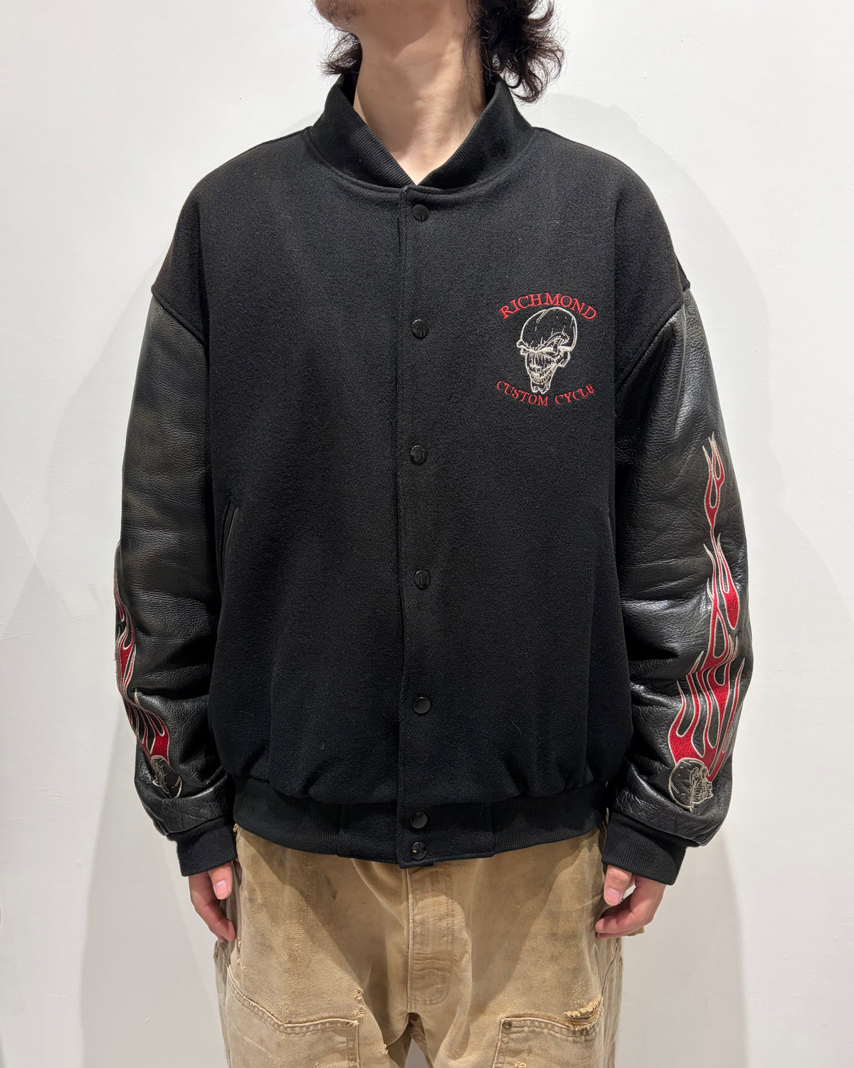 90’s “Mike Reynolds custom”leather stadium jacket large