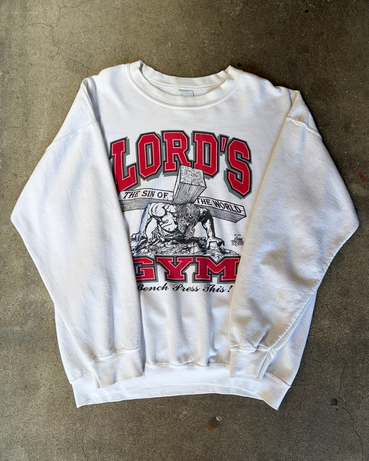 90’s LORD’S GYM “Bench press is！”sweat x-large